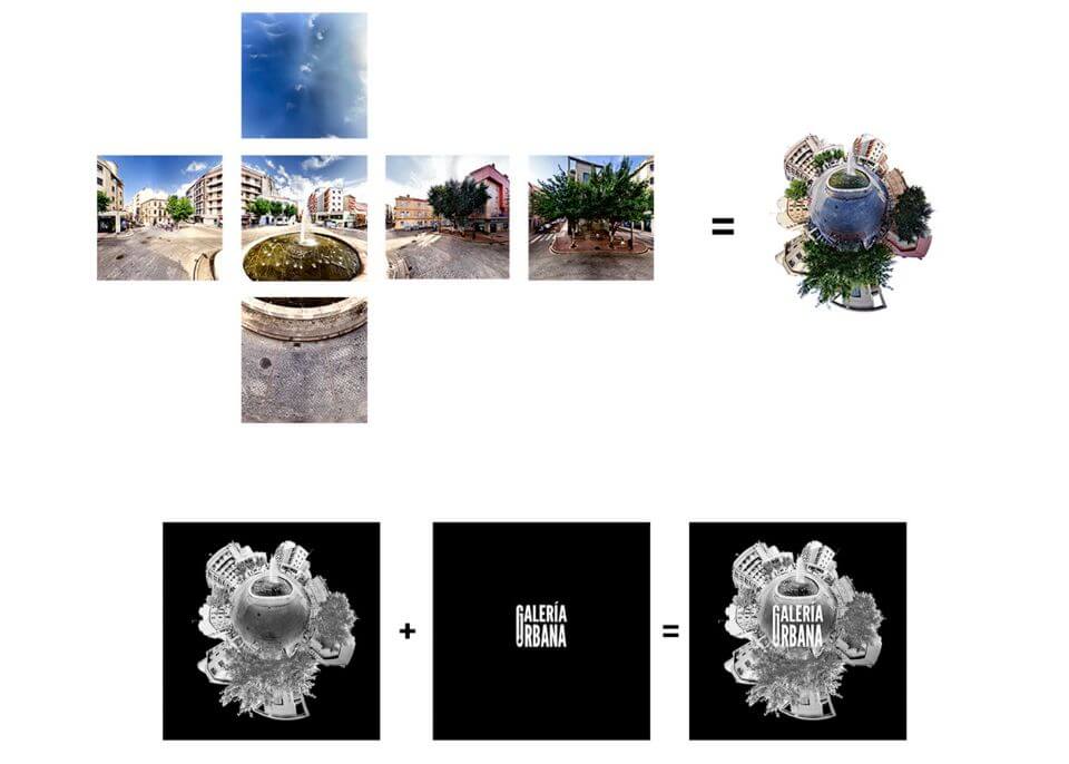 logo fotografía esférica galería urbana